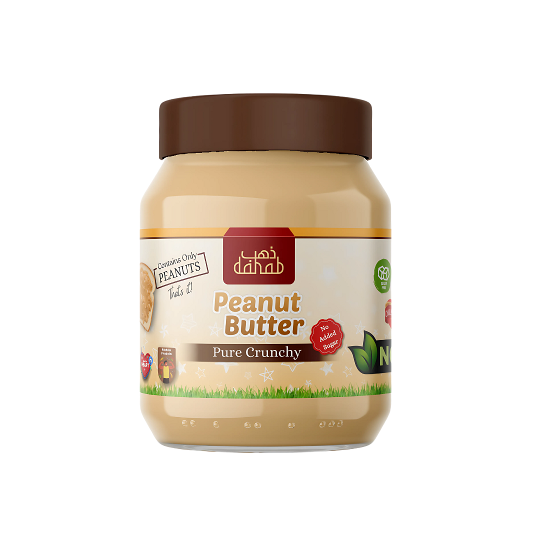 Dahab Foods - Peanut Butter - Pure Crunchy - Peanut Butter For Weight Gain - Creamy Texture With Extra Crunch - 100% Natural Goodness With High Protein - No Added Salt or Sugar