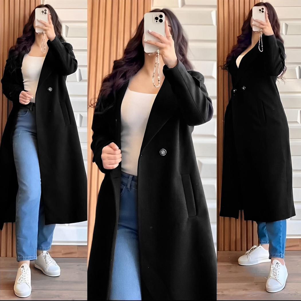 Premium Lapel Winter Long Coats for Women