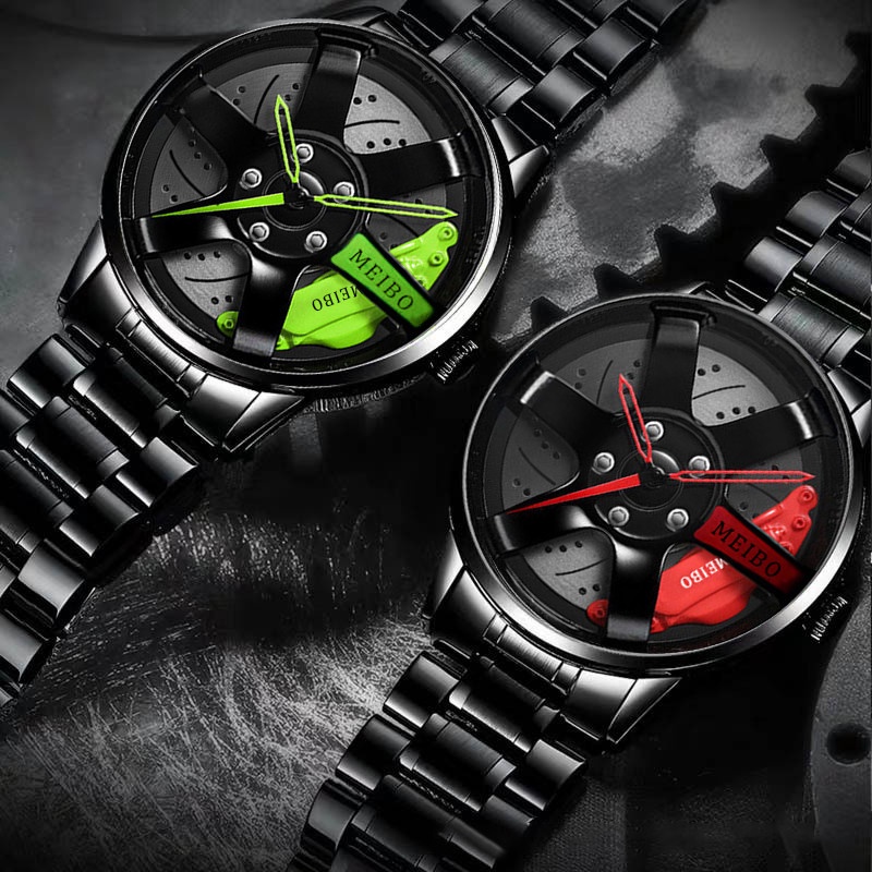 V9 3d Car Wheel Watch With High Quality Strap Best finishing Body & Case