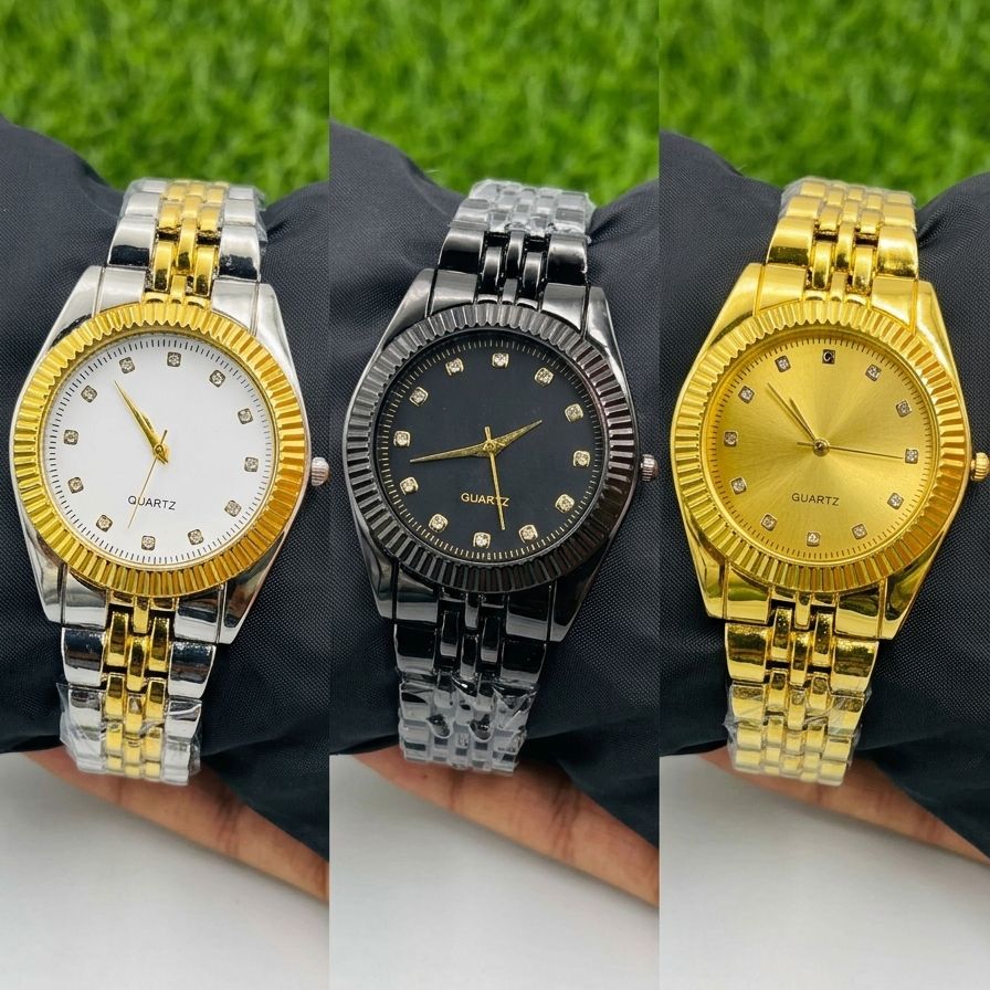 Ladies Luxury Quartz Watch for Women | Stainless Steel Chain Strap | Elegant Analog Wrist Watch | Stylish Women's Fashion Watch | Premium Gift