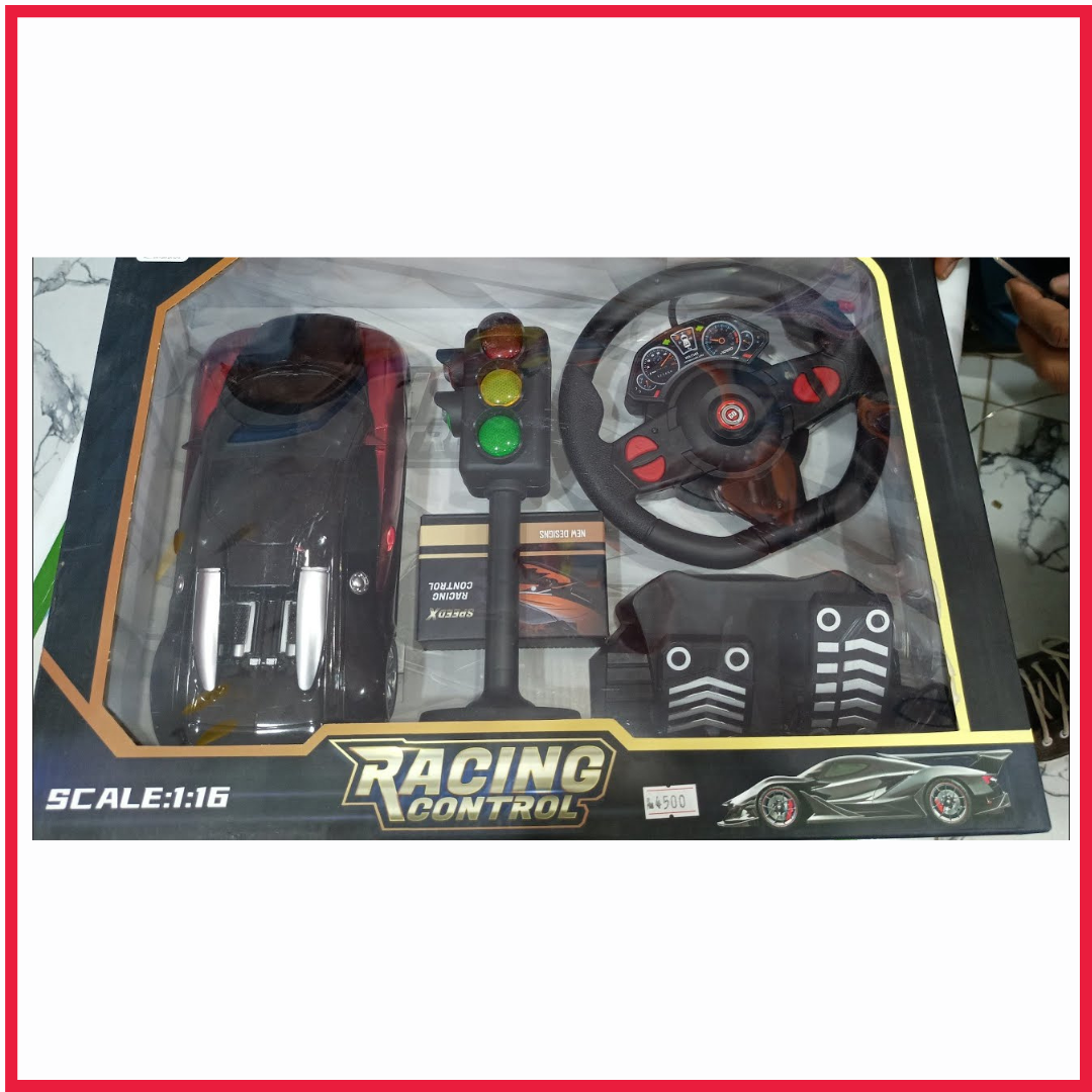 Racing Control SpeedX Car with Traffic Signal | Rechargeable Car Remote Control Car Full Gaming Car with Steering & Pedal Race Brake
