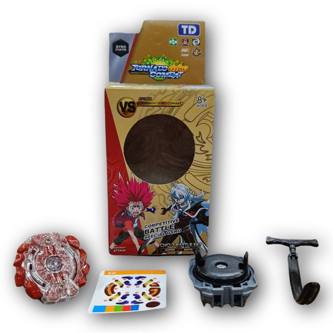 Thunder Metal Body String Launcher Beyblade With Stickers Spinning Tops For Kids