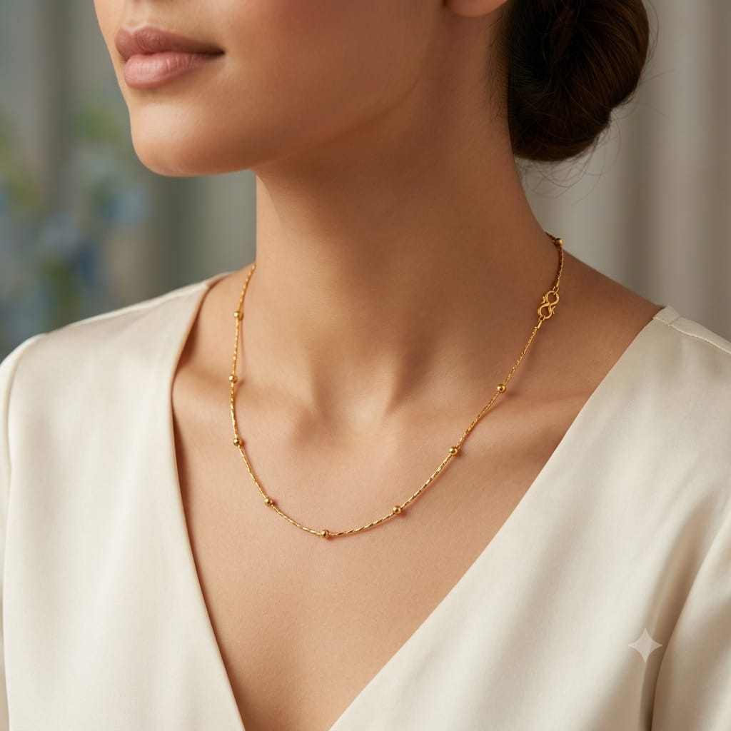 The Stylish Collection-Elegant Gold Plated Chain Necklace for Women & Girls