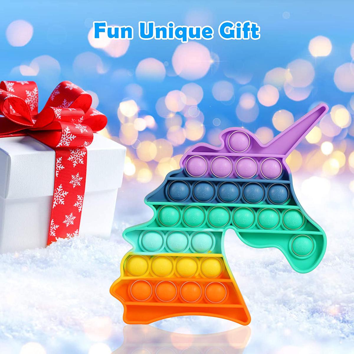 POPIT FIDGET TOY UNICORN FIDGET POPIT PUSH POPPING SOUND FIDGET POP POPIT UNICORN SHAPE