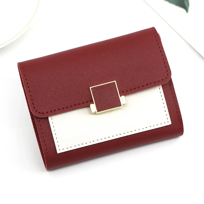 Minimalist Trifold Wallet for Women with Cardholder and Snap Closure