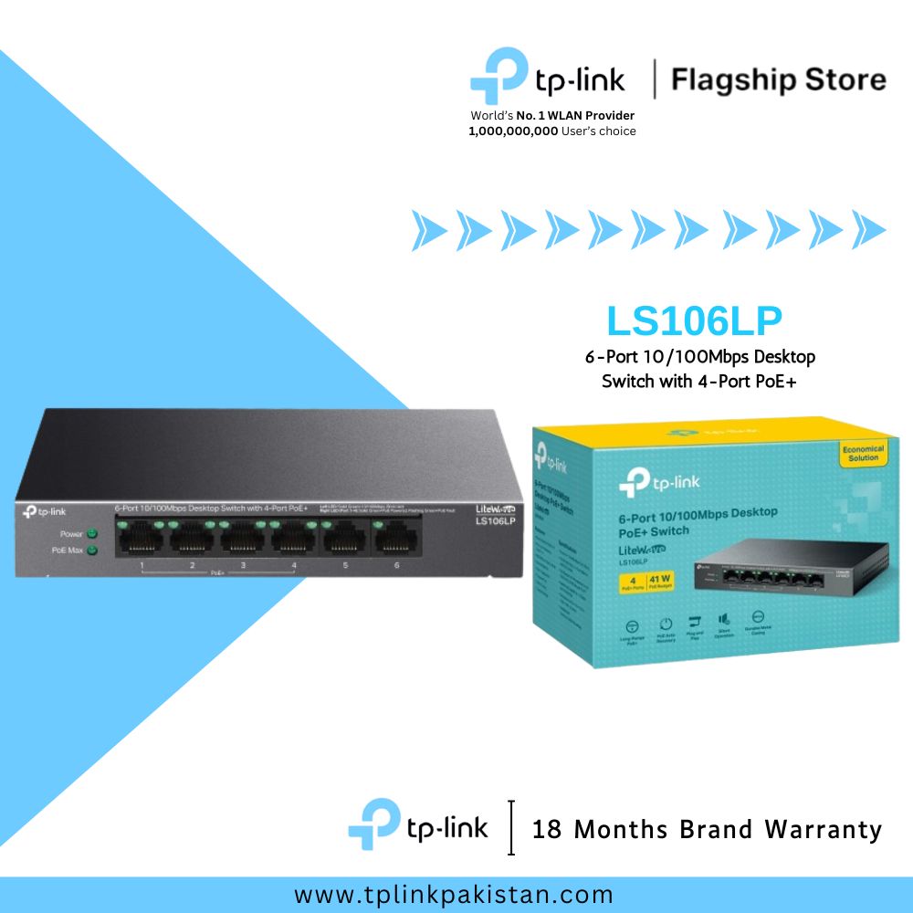 TP-Link Network Gigabit Desktop Switch LS106LP 6-Port 10/100Mbps ...