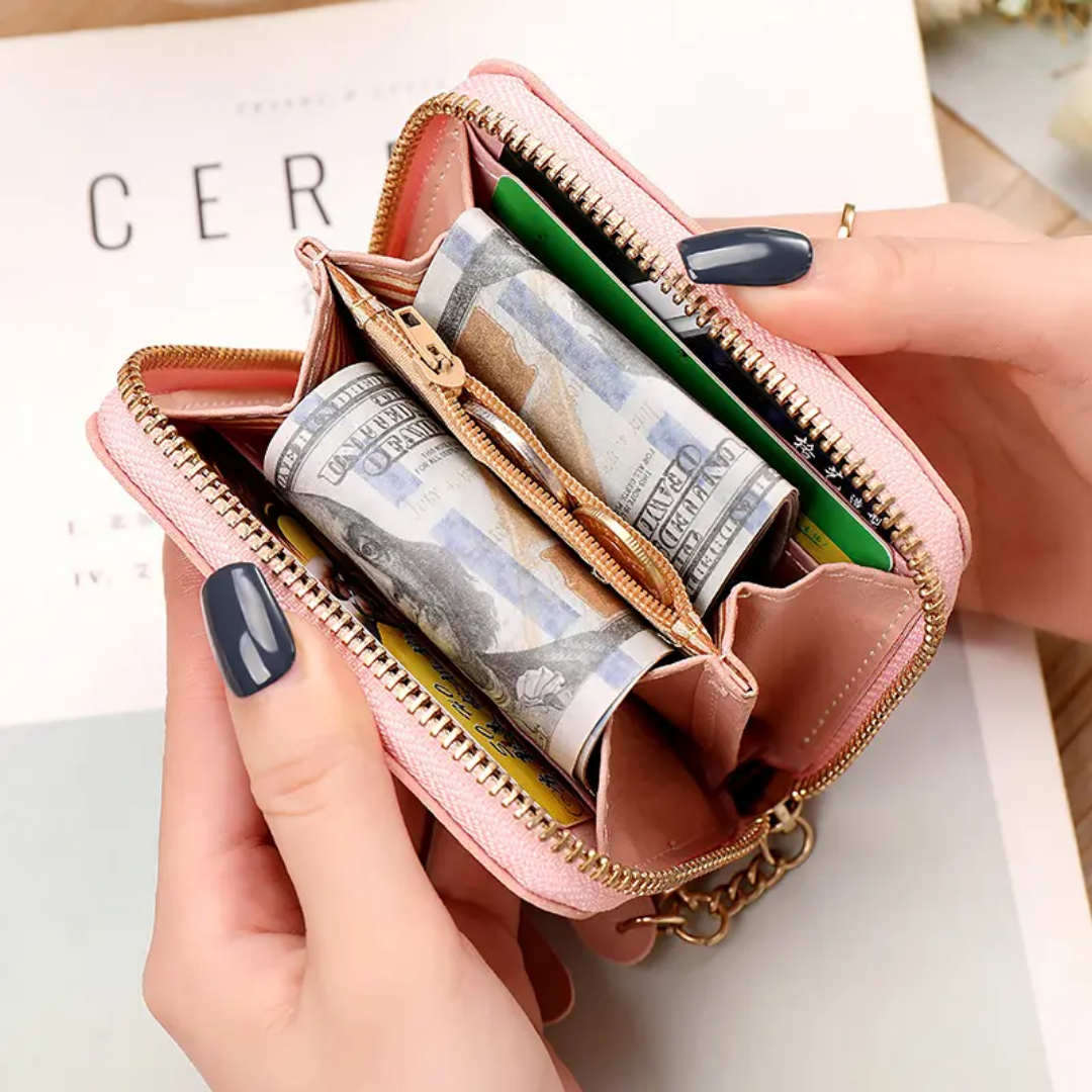 Penguin Mart - Ladies Small Card Holder Purse - Zipper Wallet for Casual Use