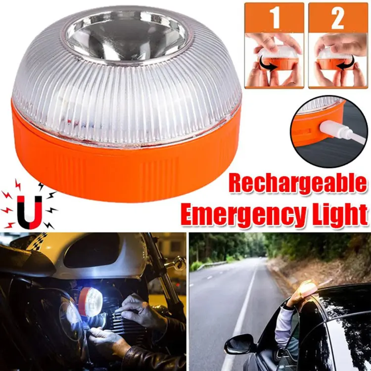 LED Road Flare Light Magnetic Flashlight Flashing Safety Warning