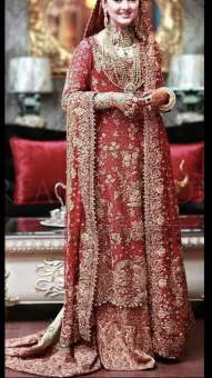 pakistani bridal dresses in red colour with price