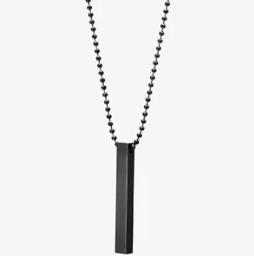 Vertical Bar Necklace for Men and Women - Stick Necklace Locket for Boys and Girls - Multicolor Chain Necklace