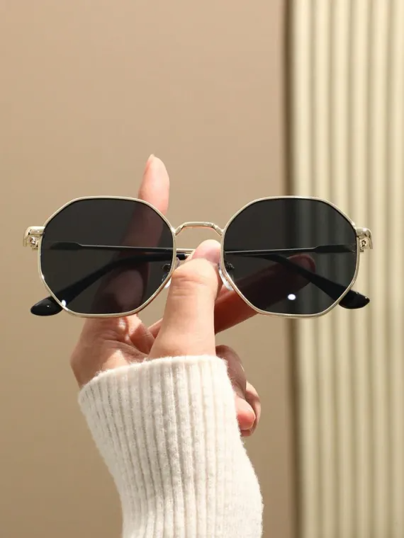 Eldorado New Fashion Metal Square Sunglasses Women Men Stylish Round Sun Glasses Ladies  Driving Shades UV400  |  Sunglasses for Men and Women