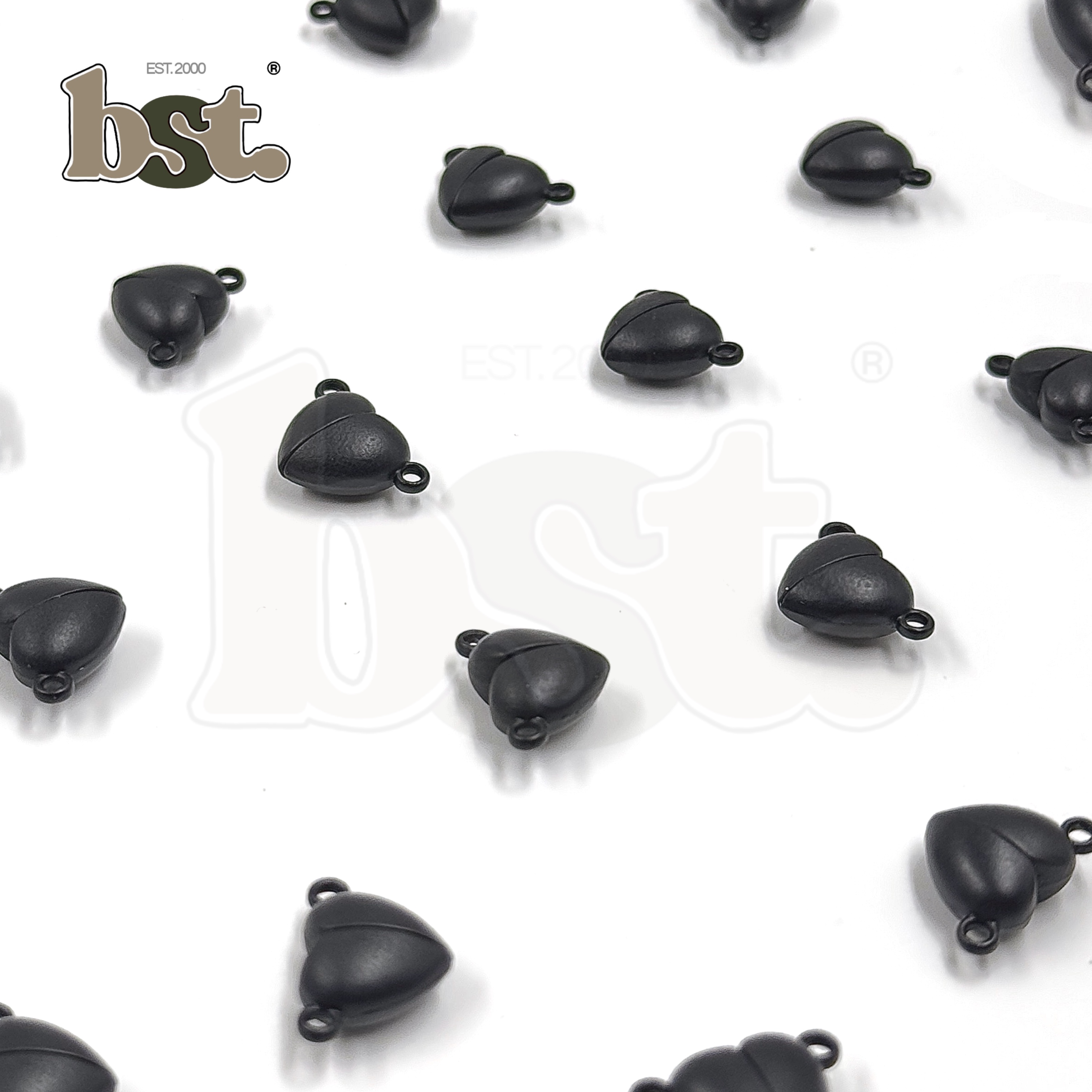 1/5/10pcs Magnet Hearts Charms Silver Matte Black Magnet Hearts Magnet Charms for Bracelet Making DIY Beads by BST