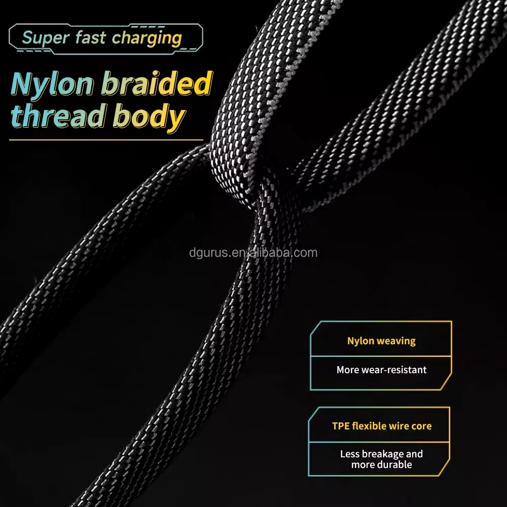 4 in 1 Convertible Metal Data Cable Type C Type A Braided Cable 65W USB C Multiple Fast Charging Cable for Android