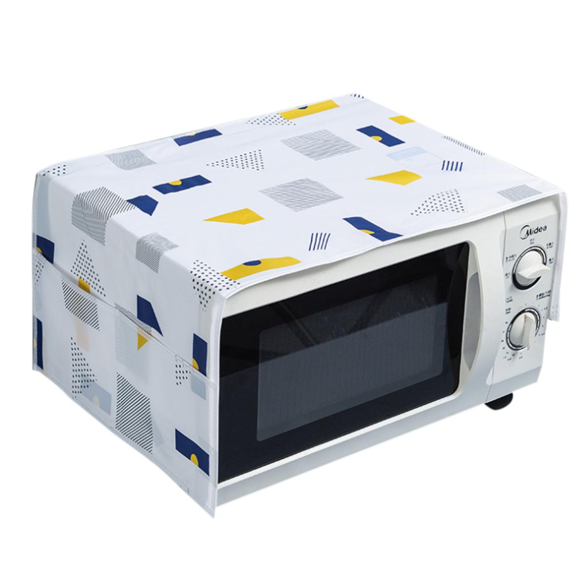 YETI Microwave Dust Cover Cotton Printing Dust Cover Waterproof Dustproof Oilproof Double Pocket Storage Bag Microwave Oven Cover