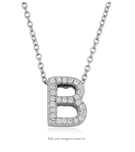 Silver Stainless Steel Alphabet Necklace Locket Pendants for Girls Women with Chain - A to Z Your Customized Name Alphabets
