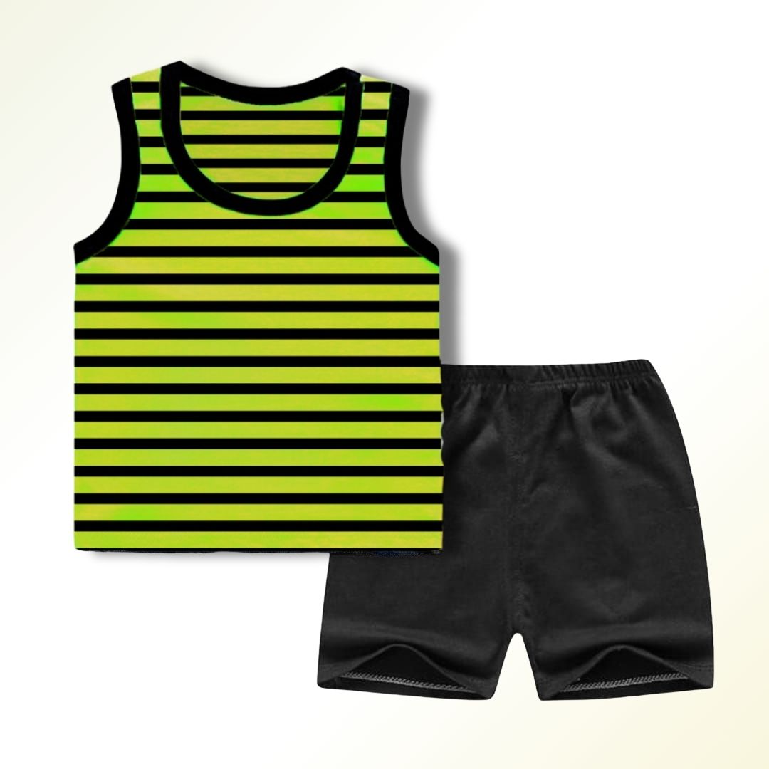 Ruku Garments Pack Of 3 Stylish Sandos & Shorts For Kids Clothing Set Best For Summer