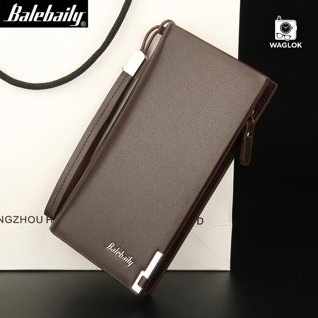PU Leather Balebaily Long Wallet – Card Slots, Zippered Phone Compartment, ID Window, and Dual Ticket Pockets