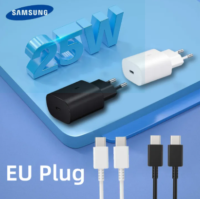 Samsung 25w Pd Super Fast charger With Original Cable Usb c To C Type Charger Adaptador For Galaxy S25 S24 FE S23 S22 S21 A54 A34 M54 Type C Fast Charging Cable