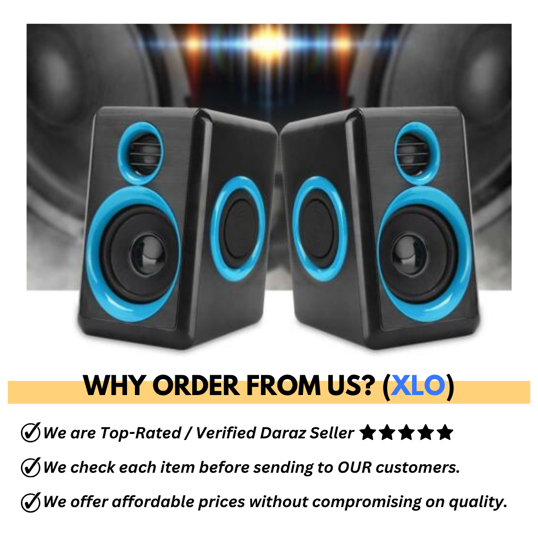 Computer Speakers With Heavy Bass Volume, 3.5mm Audio, USB Wired Powered Built-in Four Loudspeaker Diaphragm Multimedia Speaker for RGB Gaming PC, Laptops And Computers - Add-To-Cart