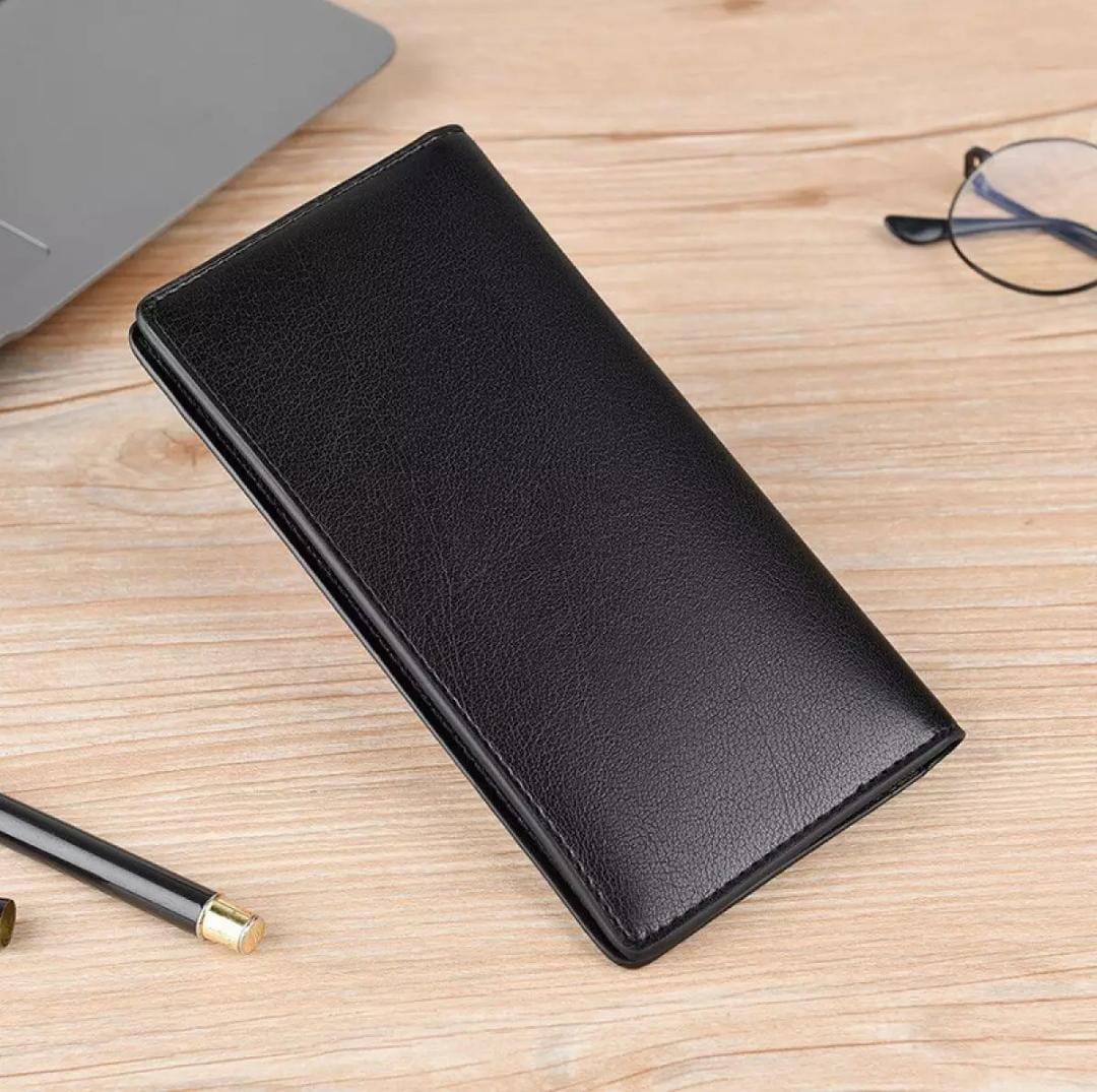 Men's PU Leather Slim Long Mobile Wallet For Men All Season Business Style With Phone Compartment And Card Slots