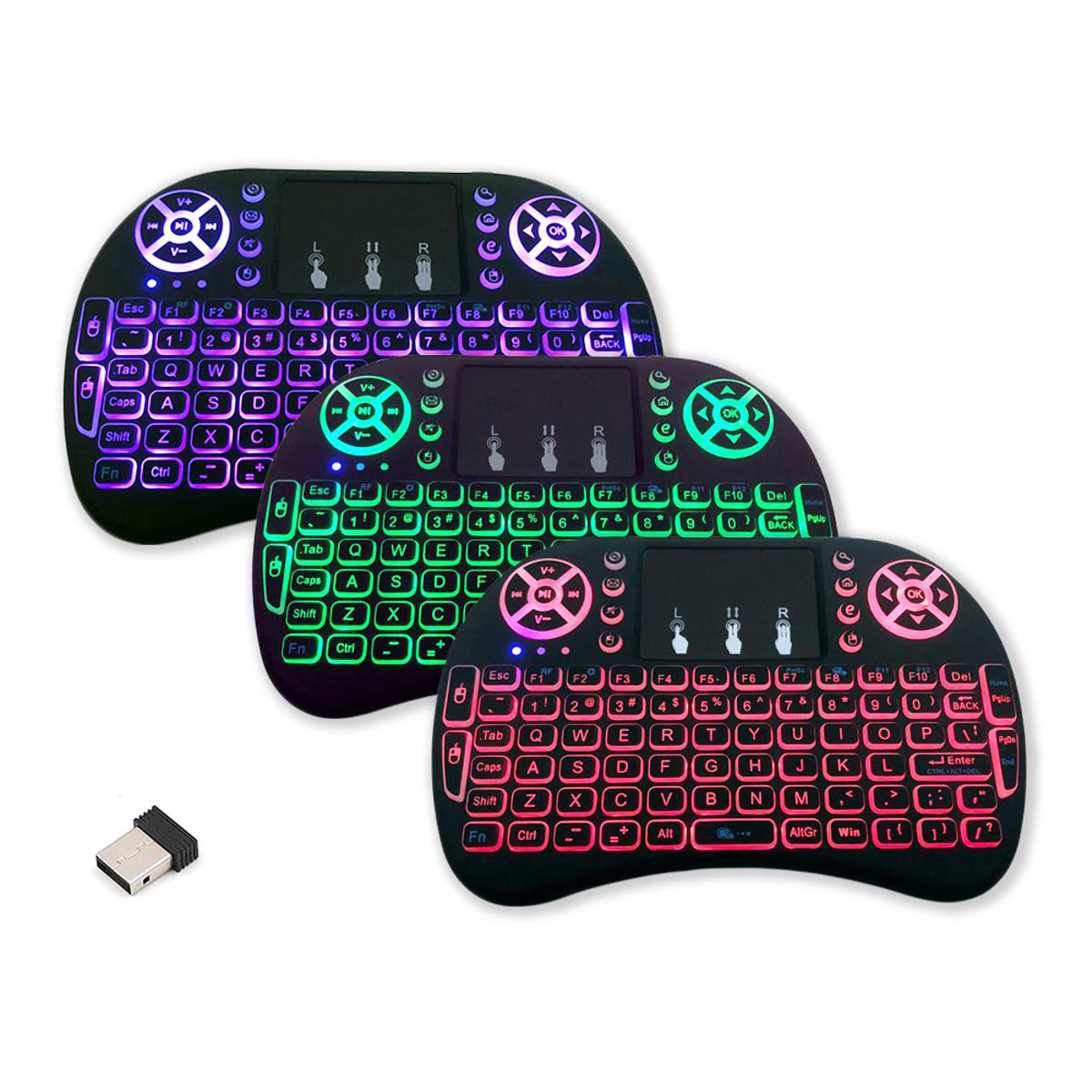RF500 - Mini Wireless Keyboard - 7 Colors Backlit - For Android Tv Box, Smart TV & PC