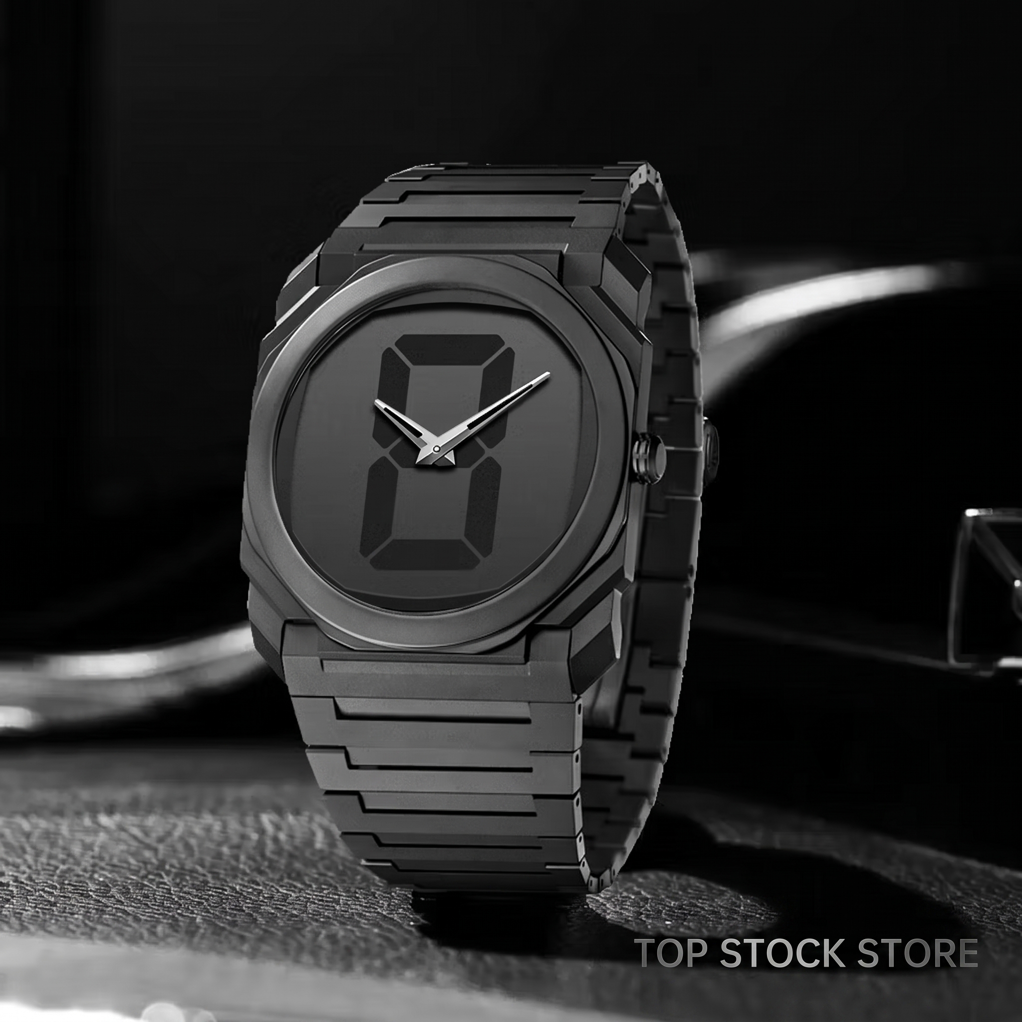 Black Arabic Aura Watch For Men – Elegant Design, Arabic Numerals, Premium Quartz Movement ✅