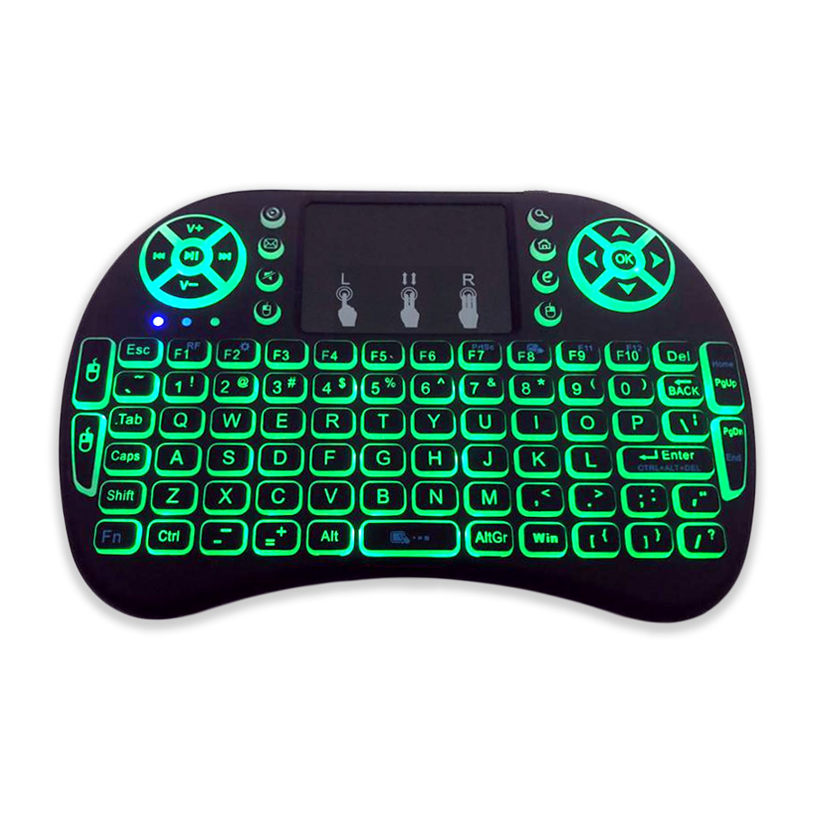 RGB Mini Wireless Keyboard  2.4GHz Air Touchpad Mouse, Compatible With Android TV Box, Smart TV, PC Black