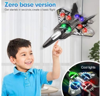 Remote Control Flying Fighters Plane Remote control Fighter Aircraft Remote control Jet| RC plane 360° Flips RC Plane 3-Gear Speeds Safe Remote Control Airplane One-Click Take Off Landing EPP Foam Plane Toys|Helicopter Style Stunt Aircraft for Kids,adults