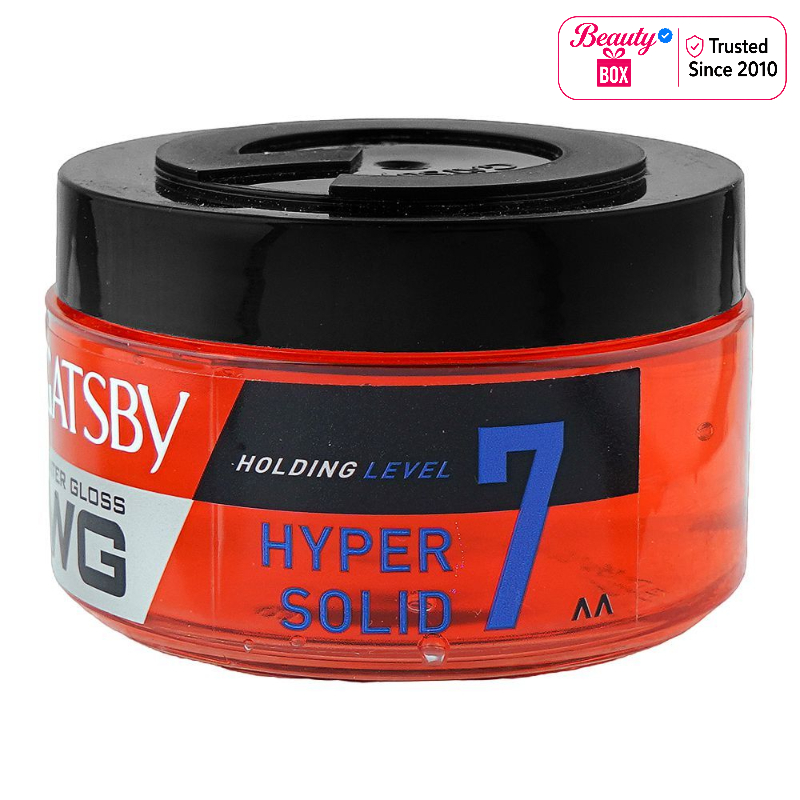 Gatsby Hyper Solid #7 Red Water Gloss Gel 75g – Glossy Hold Men’s Hair Styling Gel