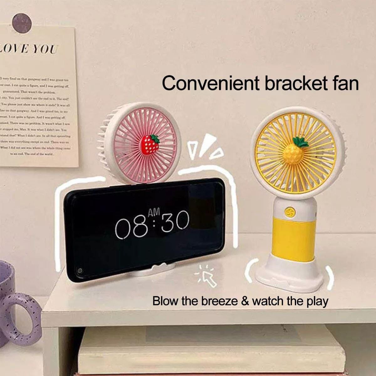 Mini Portable USB Fan 3 Speed Cute Handheld Fan | Rechargeable Cooling Fan | Compact Travel Desk & Hand Fan