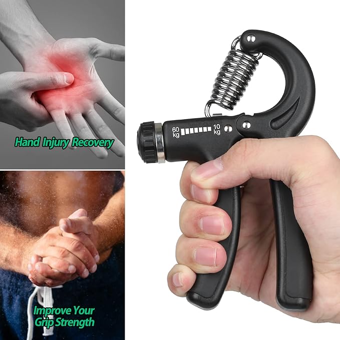 Histro Automatic Counting Hand Gripper Adjustable Resistance Automatic Counting Non-Slip Hand Grip Strength Trainer Fingers Wrist Forearm Exerciser Workout Gear Home Gym Exercise Equipment   Hand Gripper 5-60KG  Automatic  Non-Slip hand strengthen