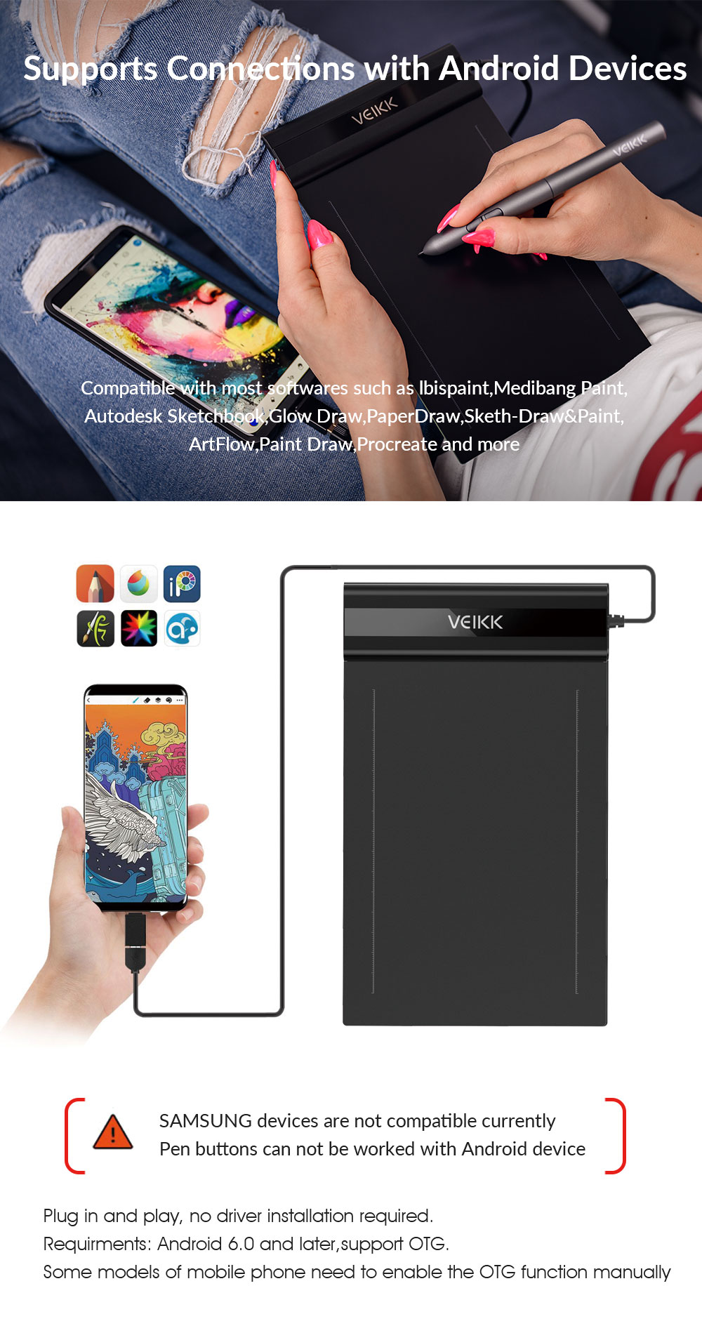 VEIKK S640 x inch Ultra-Thin Easy Carrying Pen Tablet Graphics