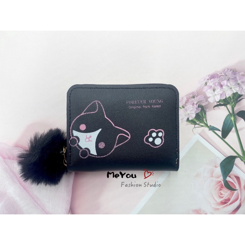 Adorable Cat Design Small Wallet for Girls