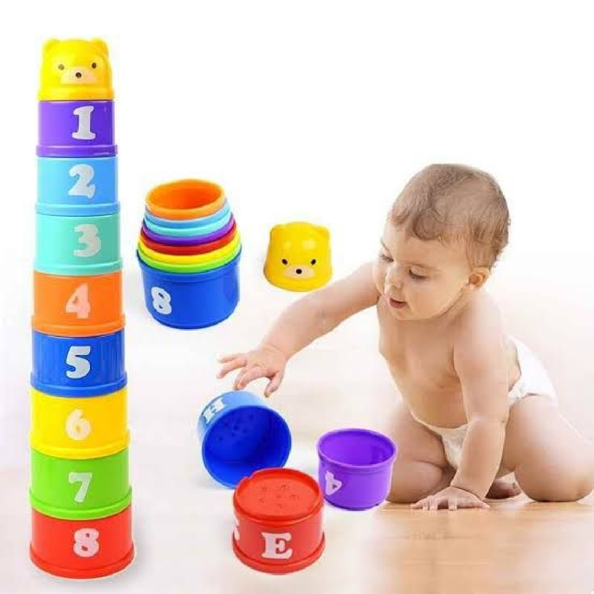 Stacking Cups - Baby Toys - Toy - Kids Toys - Learning Toys For Kids - Toddler Toys - Educational Toys - Stacking Toys - Baby Learning Toys - 11 Piece Stacking Cups Stackers Pre-school Learning Toy Colorful Stacking Cups Tower