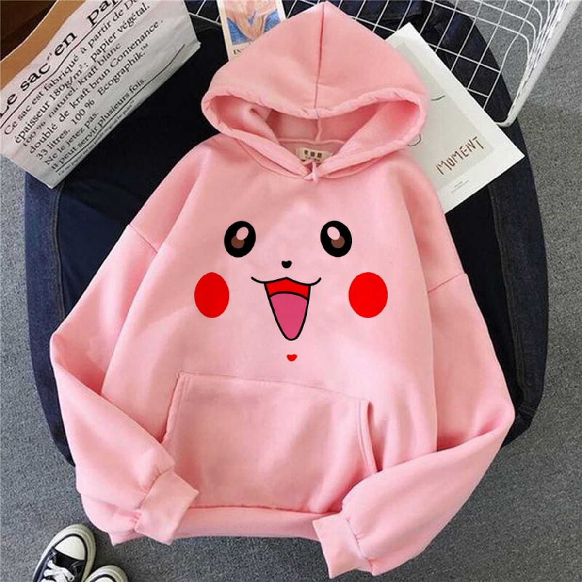 Pink pikachu outlet sweater