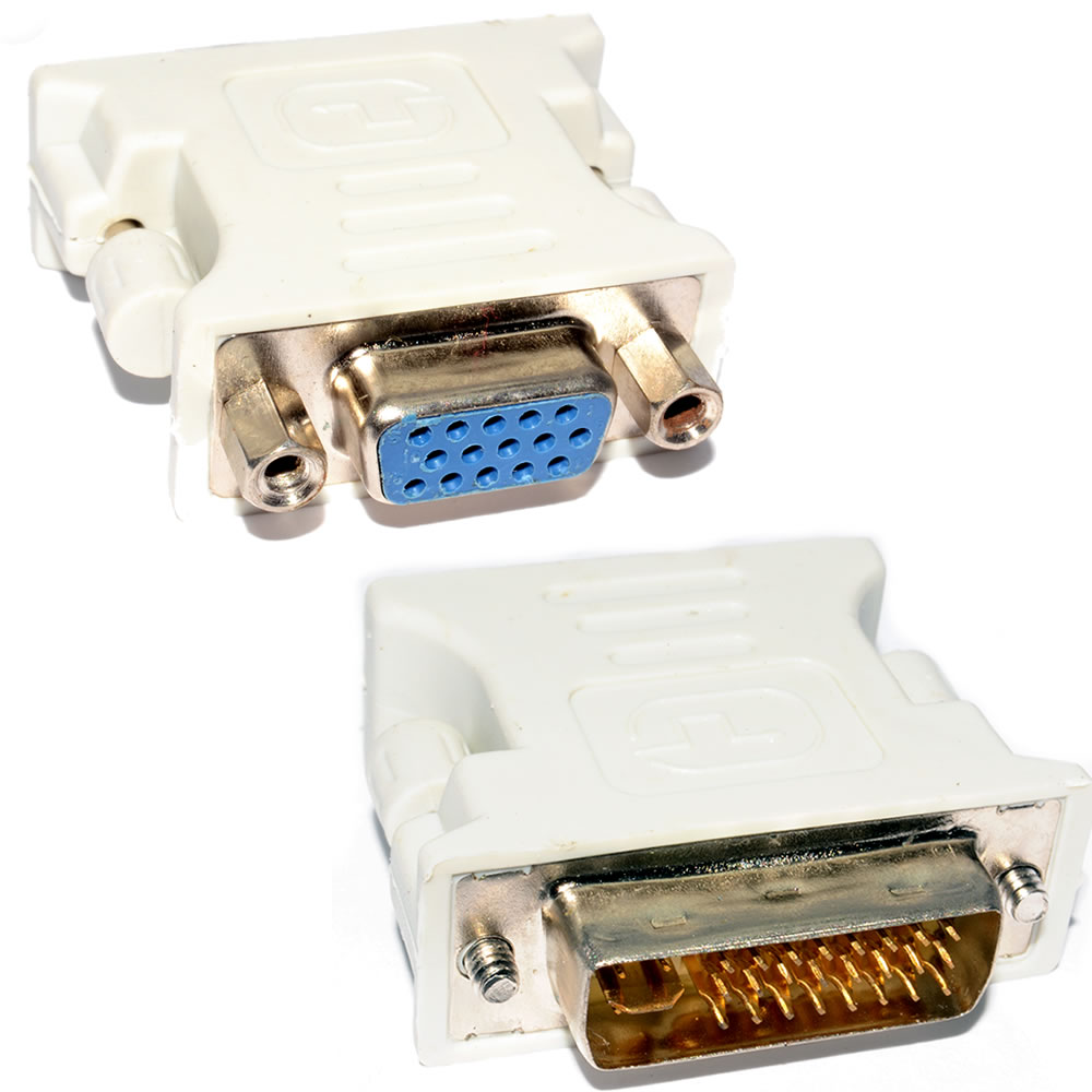 Dvi 24+5 To Vga  Connector - Converts DVI Male 24+5 Connector To VGA Female; High Resolution Of 2560×1600. Package Includes: 1 X DVI-D Male 24+5 To VGA Female Connector | Convertor | DVI  to VGA |