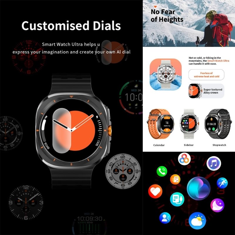 Smart Watch with Bluetooth Calling | AMOLED Display Fitness Tracker | Metal Body Smartwatch for Men & Women