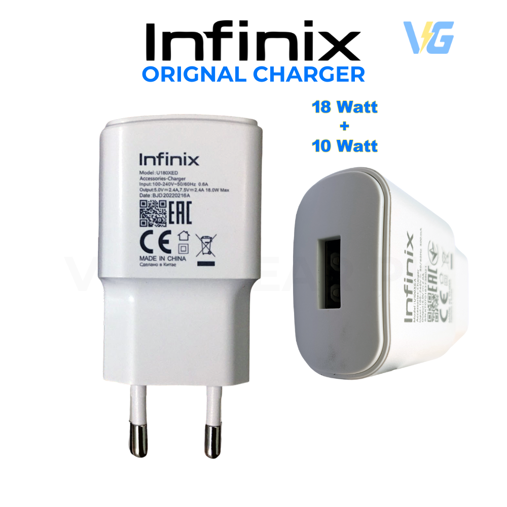 Infinix Fast Charger 10W / 18W – With Type C & Micro USB Cable – Android Fast Charging Adapter | Type A to C Cable | Infinix Wall Charger + Data Cable | Adopter with Data Cable | 11.11 Sale | 12.12 Sale