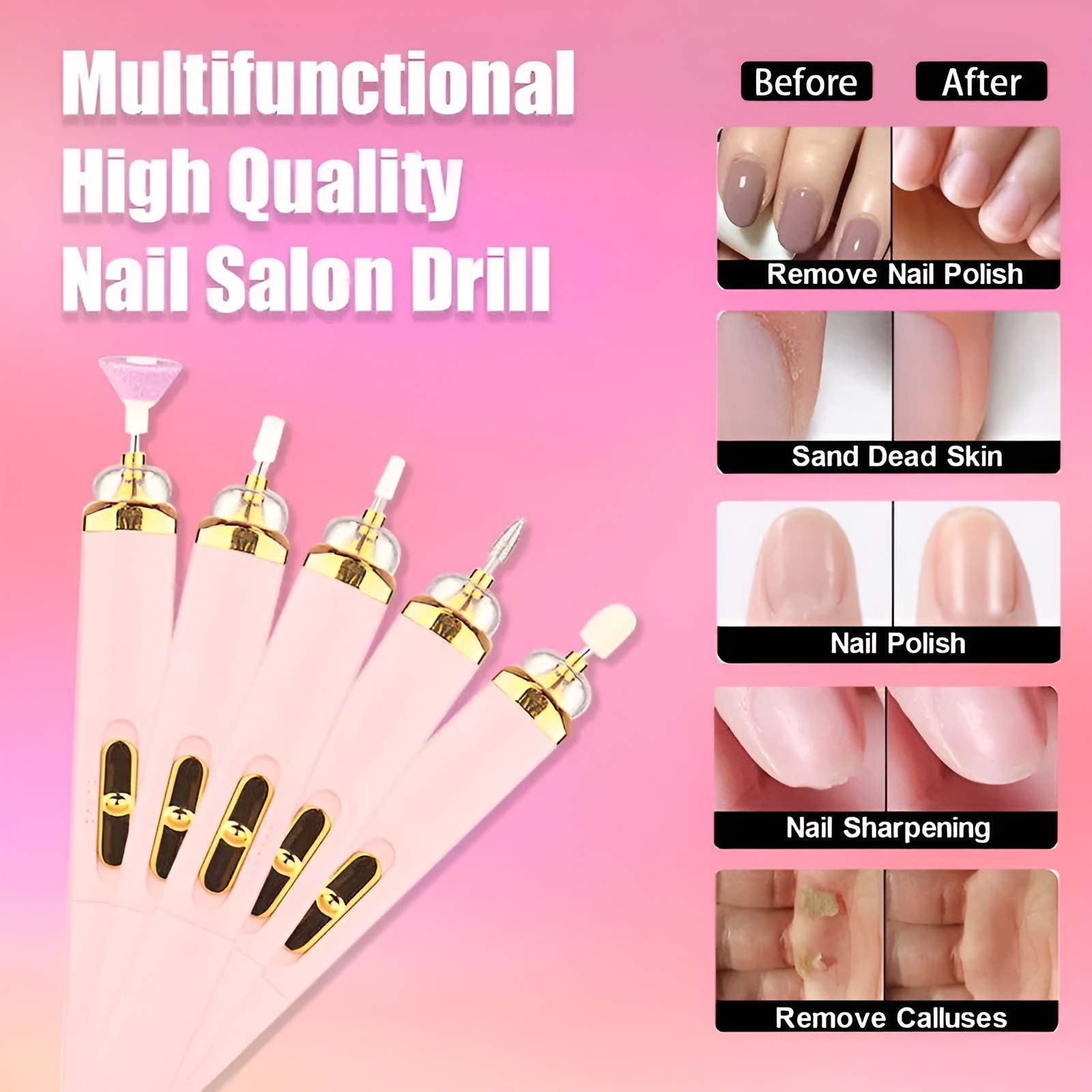 TYMO Rechargeable Professional Manicure Nail Machine Set Pedicure Drill Set Ceramic Nail File Mini Electric Nail Polishing Machine
