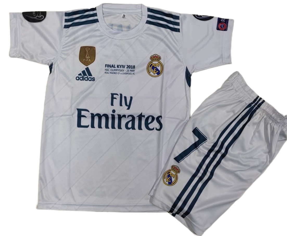 Ronaldo real madrid  football soccer  Full Kit For Kids white