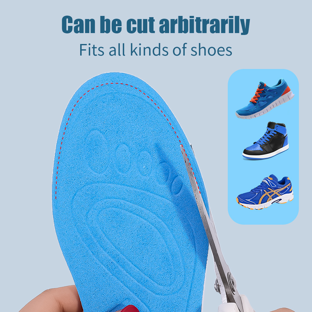 Adjustable Nano Antibacterial Sport Insoles Sneakers Memory Foam Shoes Pads Deodorant Sweat Absorption Running Cushion