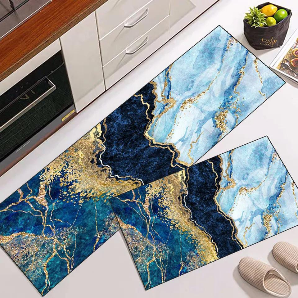 affordHUB  -  2pcs Kitchen Runner Mat Non Slip Super absorbent Bedroom Long Bedside Area Rug Soft Washable Carpet Bathroom Entrance Door mat - anti slip mat