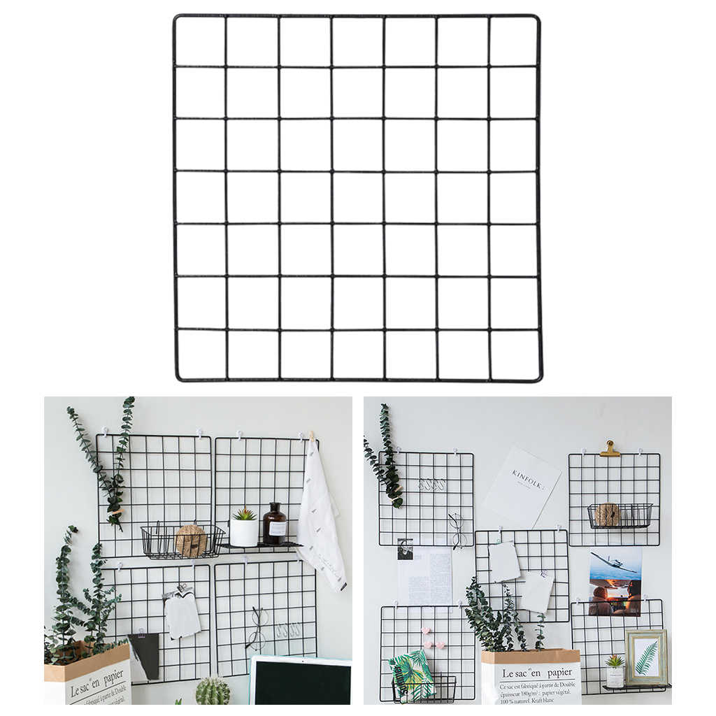 Metal Mesh Grid Panel Wall Decor - Multi-Function Organizer for Home Display