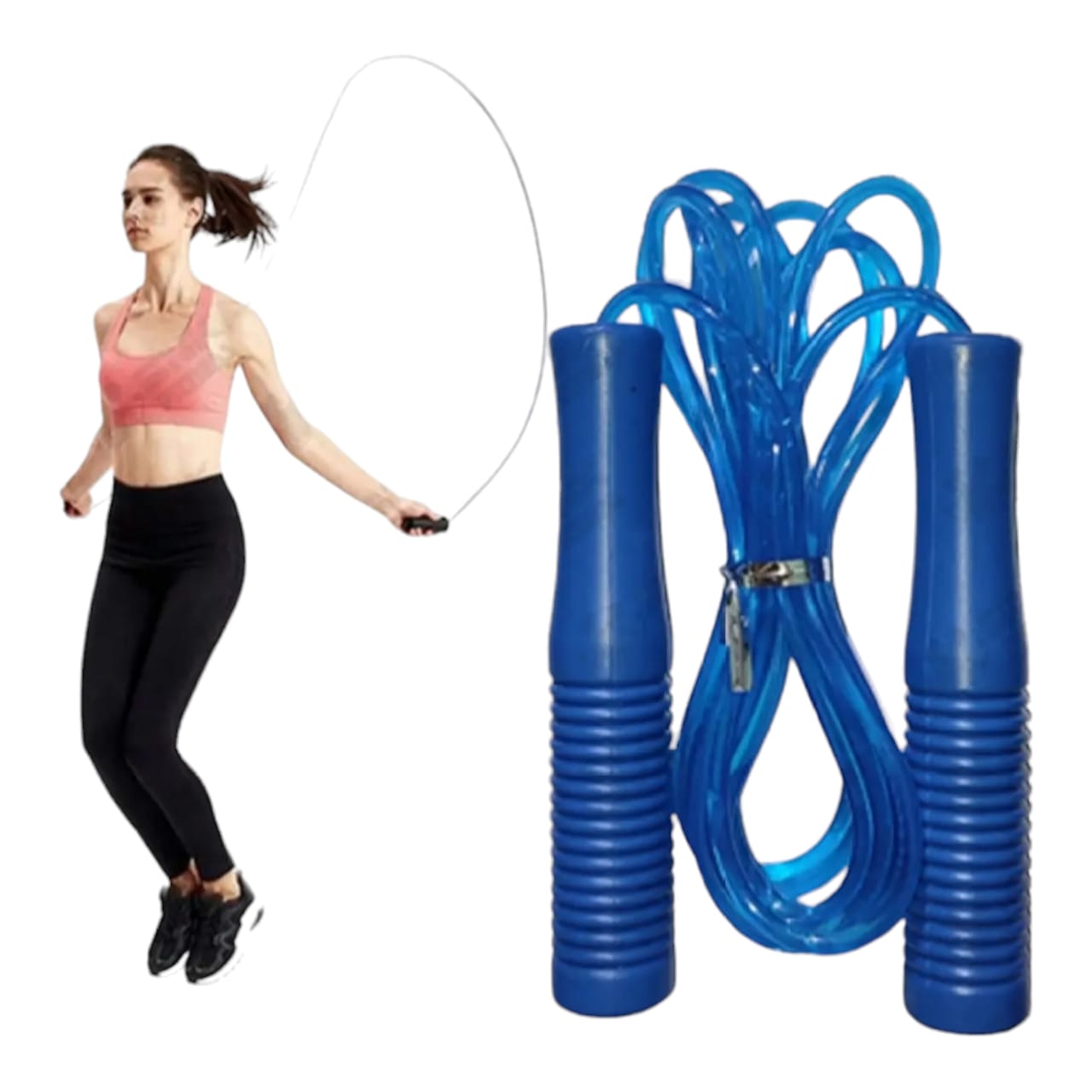 Jumping Rope with Comfortable Plastic Handles for Fitness and Cardio Workouts