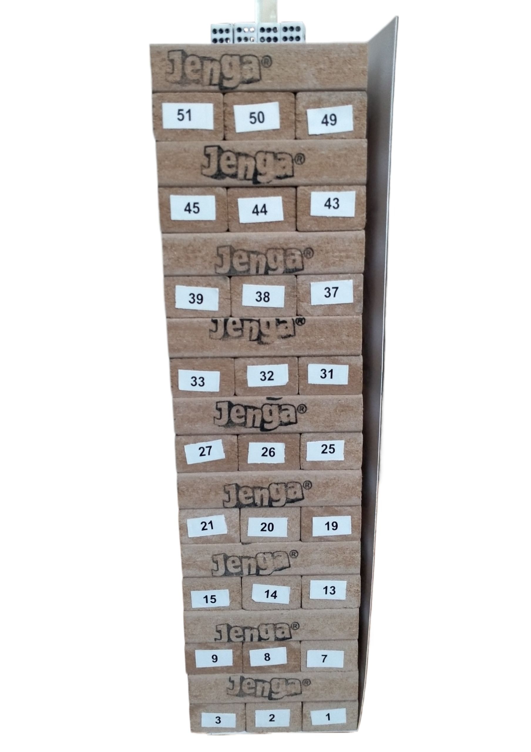 Hasbro Gaming Jenga Tower Wooden Blocks Game -  Classic Jenga with Numbers Wood Toy For Kids and Family - Jenga Kids & Adults Wooden Block Game