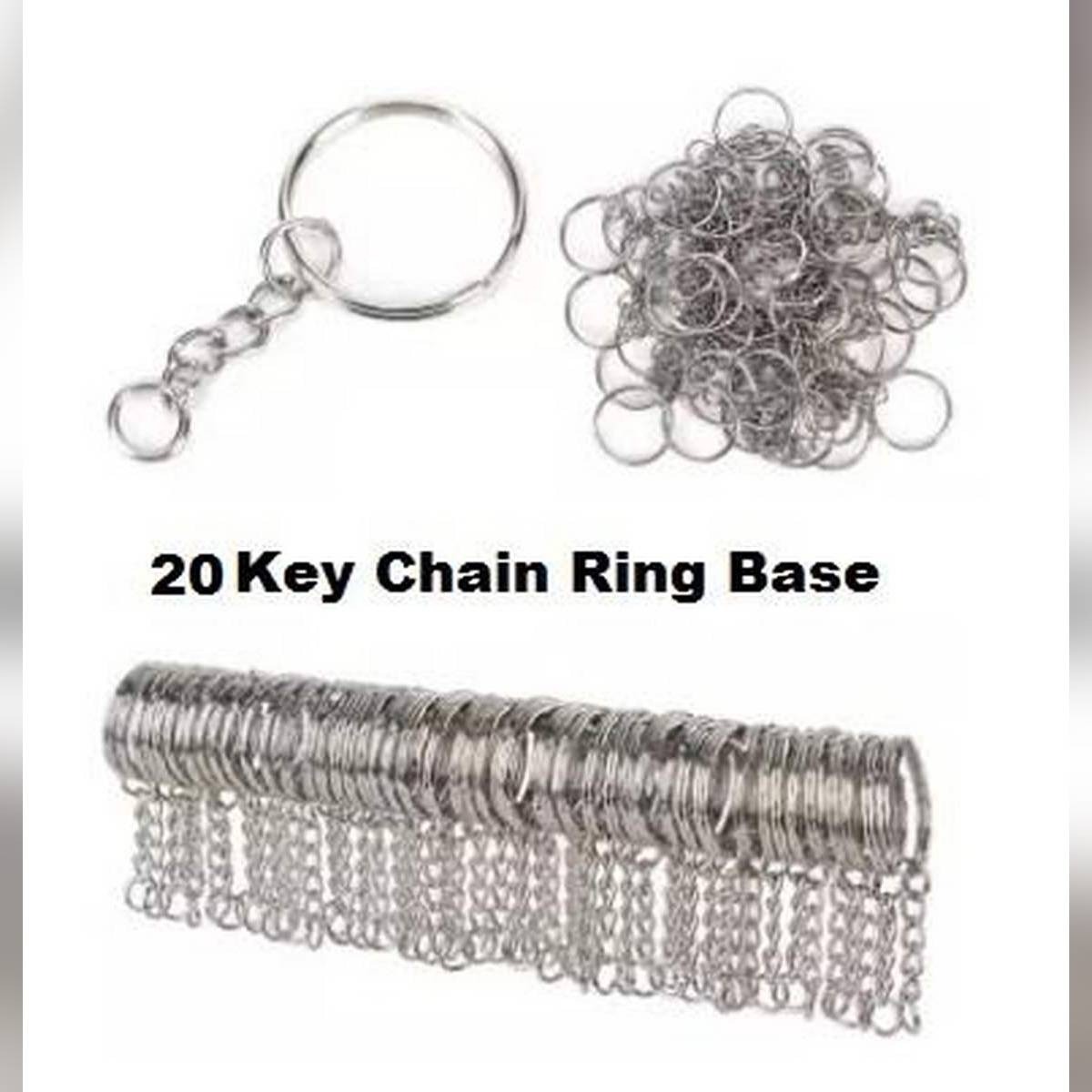 Key Chain Ring Base for Making Key Chain (20 Pcs)