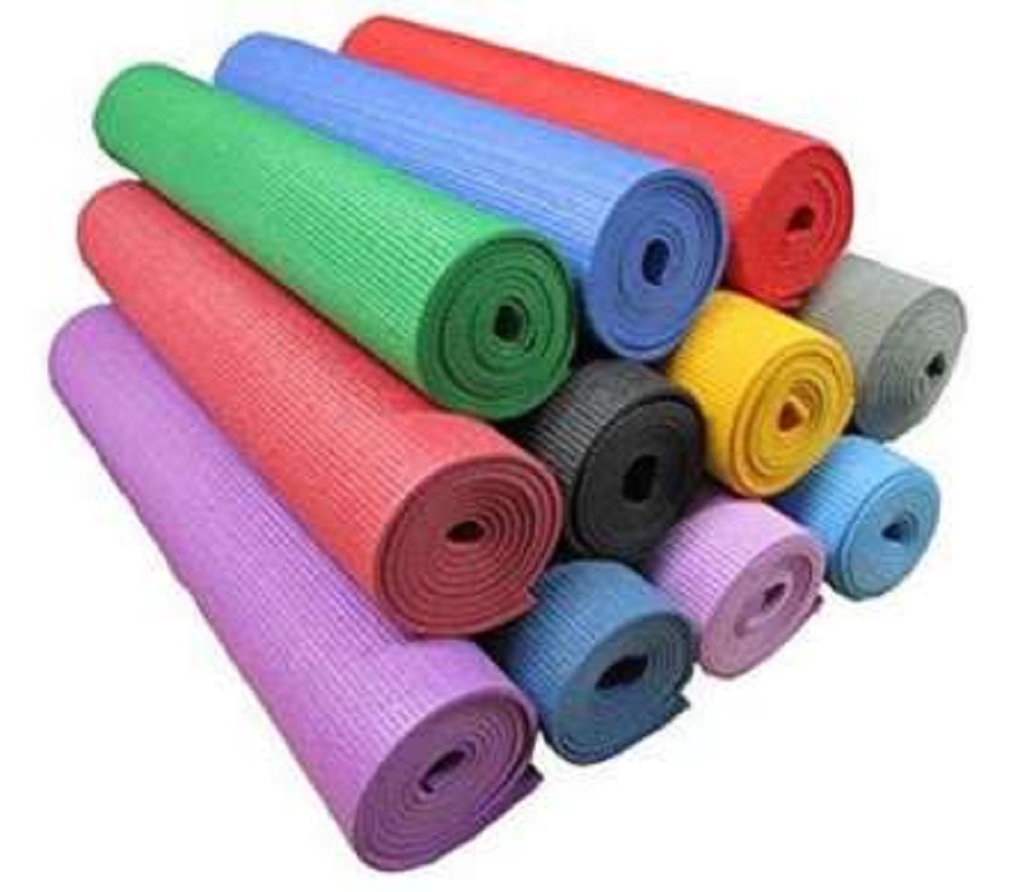 Non-Slip Yoga Mat TPE 4mm Monochrome Widening Pad Sports Long Thick Fitness Weight Loss Mat-Multicolour