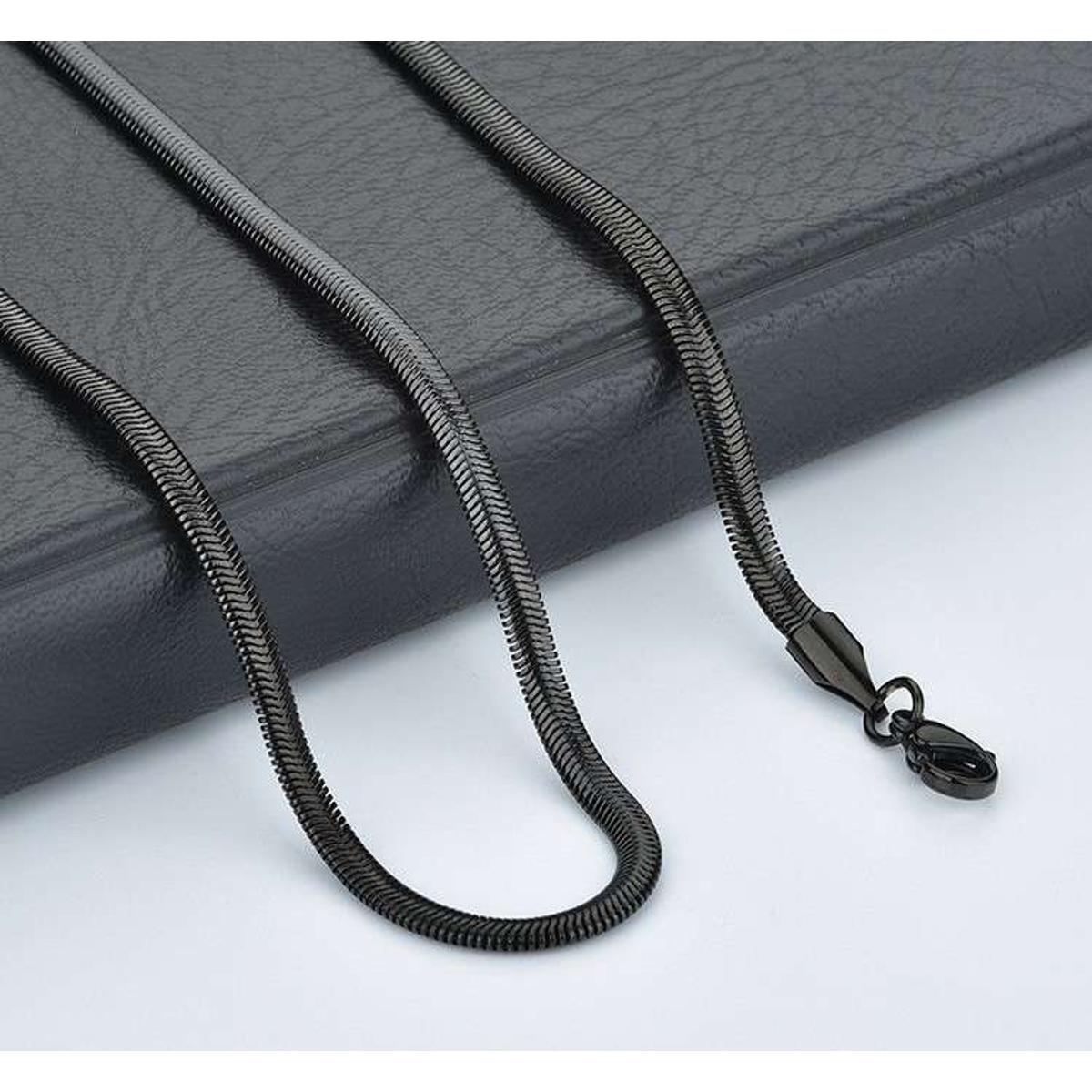 Order Studio Presenting New Black  Stainless Steel snake chain for men and women Italian Thin Cuban Chain For Men/Boys Neck