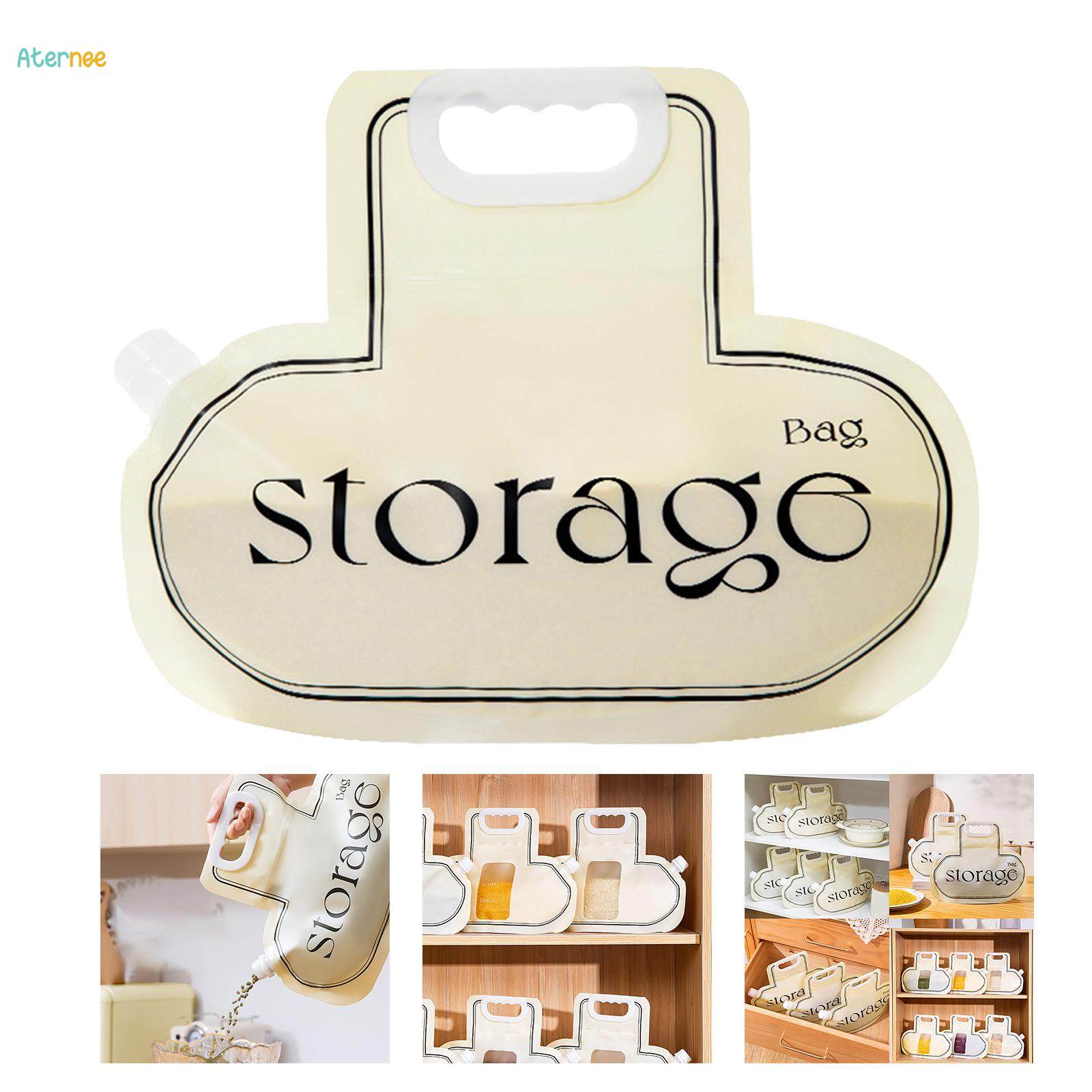 Food Storage Bag Airtight Cereal Storage Containers Pouch Kitchen Organizer 1-Pcs