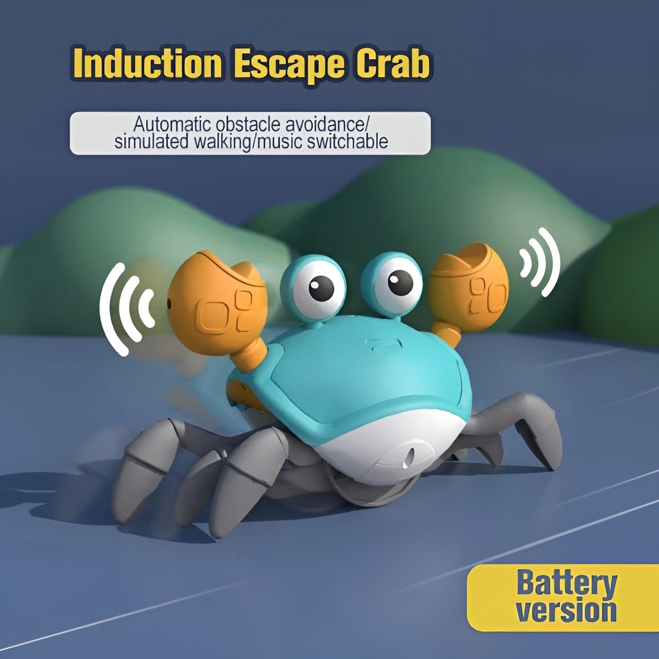 Dancing Crab Toy for Babies Crawling Interactive Escape Crabs Walking Dancing with Music Automatically Avoid Obstacles Toys Rechargeable With USB Cable - Best Gifts For Toddlers - Free Delivery - Crawling Toy